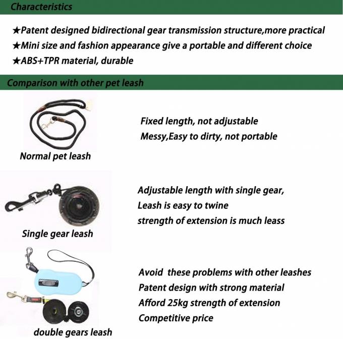 Portable Retractable Dog Leash , 7FT Extendable Tape Dog Leads One