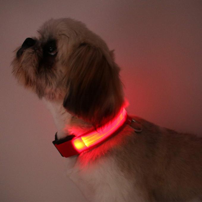 3 Modes Adjustable LED Dog Collar USB Rechargeable , Light Up Christmas