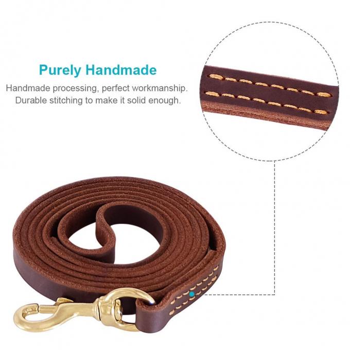 6 Feet Genuine Handmade Dog Leather Leashes No Slip