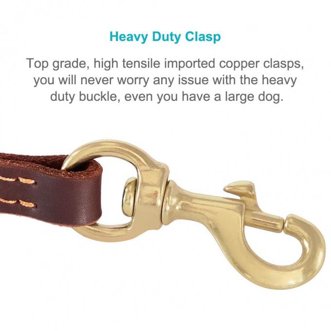 6 Feet Genuine Handmade Dog Leather Leashes No Slip