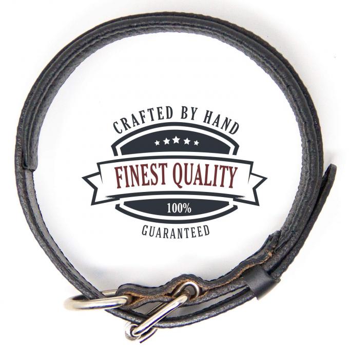 Military Grade Padded Leather Dog Collar , Heavy Duty Leather Dog Collars