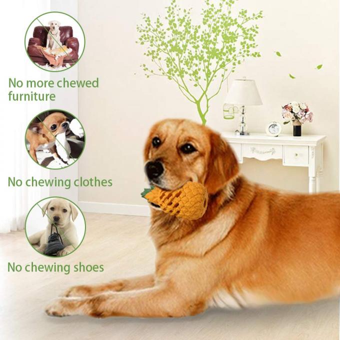 Pineapple Dog Tough Chew Toys , Food Grade Indestructible Dog Toys For