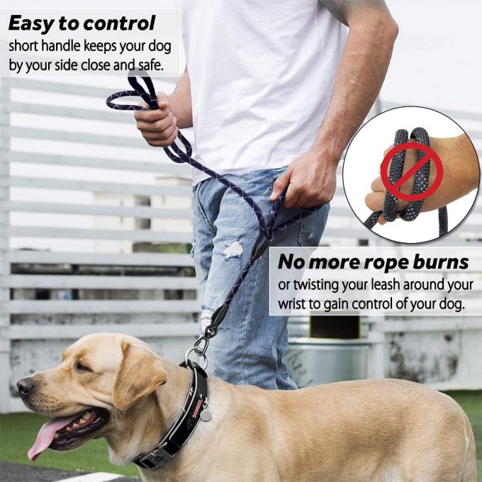 Traffic Handle Dog Harness Leash No Slip Sturdy Skin Friendly 5 ft For Large Dogs