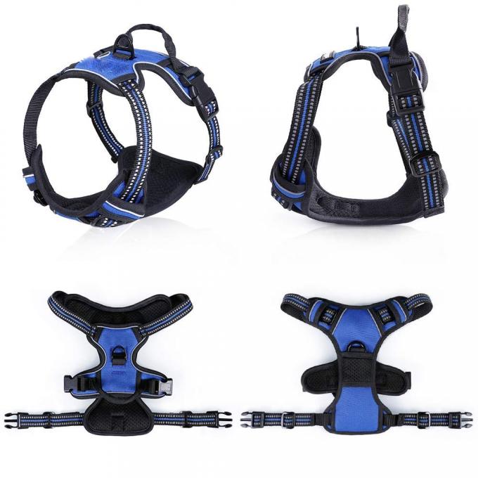 Adjustable Outdoor Large Dog Harness Vest 3m Reflective Oxford Material Unique Design