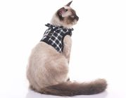 Cute British Style Soft Fabric Cat Harness Collar
