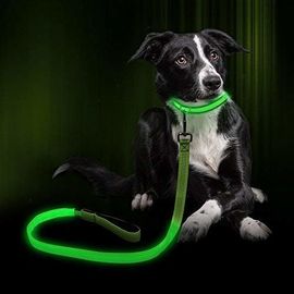 Customized Color LED Dog Leash , Glow In The Dark Dog Leash Light Up At Night