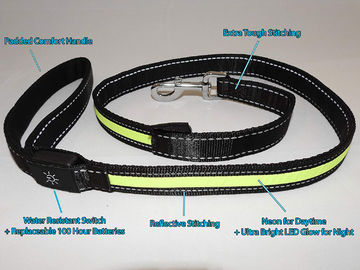 High Visibility LED Dog Leash , Durable Reflective LED Pet Leash Lightweight