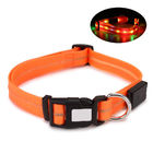Adjustable Waterproof LED Dog Collar 17.7 - 24.8 Inch PVC / POM Plastic Buckles