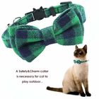 Breakaway Bow Tie Cat Collar With Bell Plaid Design Adjustable Safety