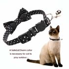 Safety Breakaway Buckle Cat Harness Collar Breakaway With Bell / Bow Tie