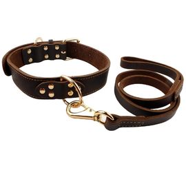 Soft Handmade Dog Leather Leashes For Dogs Daily Walking Sports Training