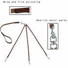 3 Way Handmade Dog Leather Leashes For 3 Dogs 360° Swivel Rotate Freely