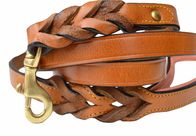 Rust Proof Handmade Dog Leather Leashes , Braided Leather Dog Lead 4" 6"