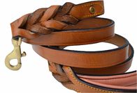 Rust Proof Handmade Dog Leather Leashes , Braided Leather Dog Lead 4" 6"