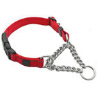 Stainless Steel Chain Nylon Martingale Dog Collar Sturdy 7 Colors Option