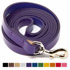 Water Resistant Heavy Duty Leather Dog Leads Handmade Full Grain 14 Inches Long