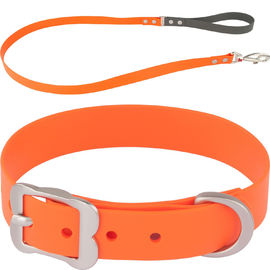 Vivid PVC Orange Waterproof Dog Collars , Waterproof Dog Training Collar