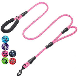 Reflective  6 Feet Long Nylon Dog Leash , Heavy Duty Dog Leash 2 Padded Handles