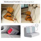Chew Proof Stainless Steel Dog Leash , Double Dog Seat Belt Attachment Design