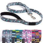Durable Nylon Dog Leash Pattern Padded Handle Control For Small / Large Dogs