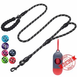 Two Handles Nylon Dog Leash Mountain Rope Lead Reflective For All Sizes Of Dogs