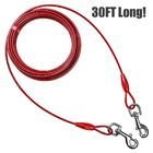 Extra Long 30 Ft Nylon Dog Leash Braided Steel Anti Rusty Tie Out Cable