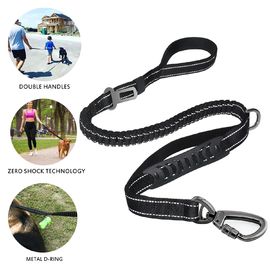 Shock Absorbing Bungee Nylon Dog Leash 2 Padded Traffic Handle Training Pet