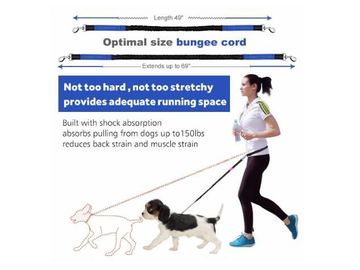 Dual Handle Adjustable Nylon Dog Leash Waist Belt Hands Free 4 Feet For Better Control