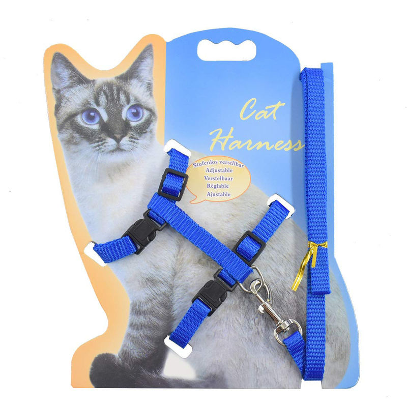 Adjustable Nylon Cat Halter Harness H Style Kitten Harness and Leash Set