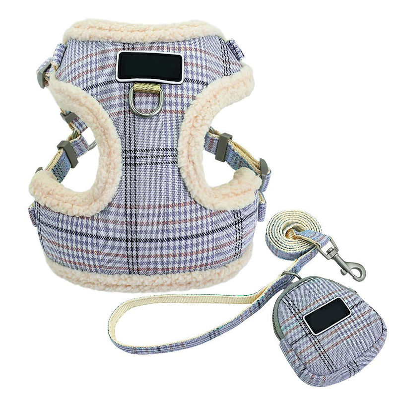 Soft Cat Harness Collar / Cosy Dog Vest Harness And Leash Set With Cute Bags