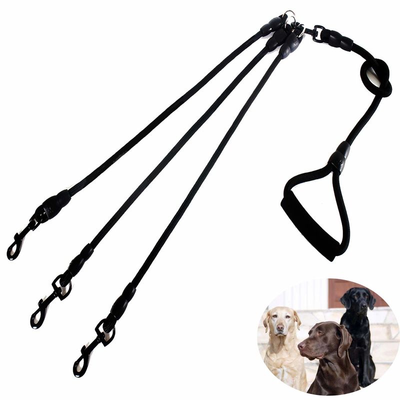 3 In 1 Durable Nylon Dog Leash Removable Pet Traction Rope 360° Swivel No Tangle