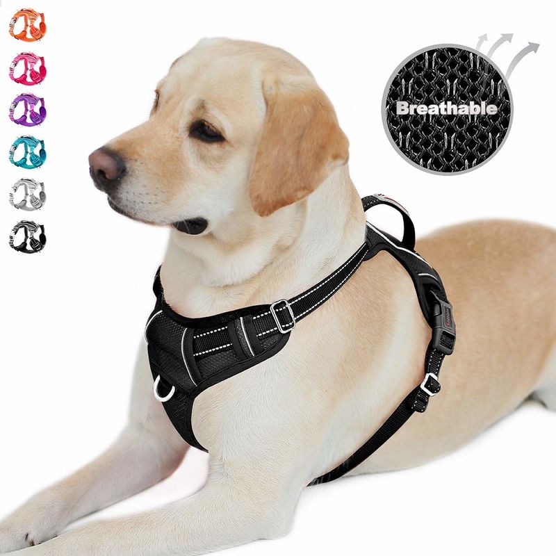 No - Pull Reflective Dog Harness Easy On / Off Vest Customized Size Fit All Seasons