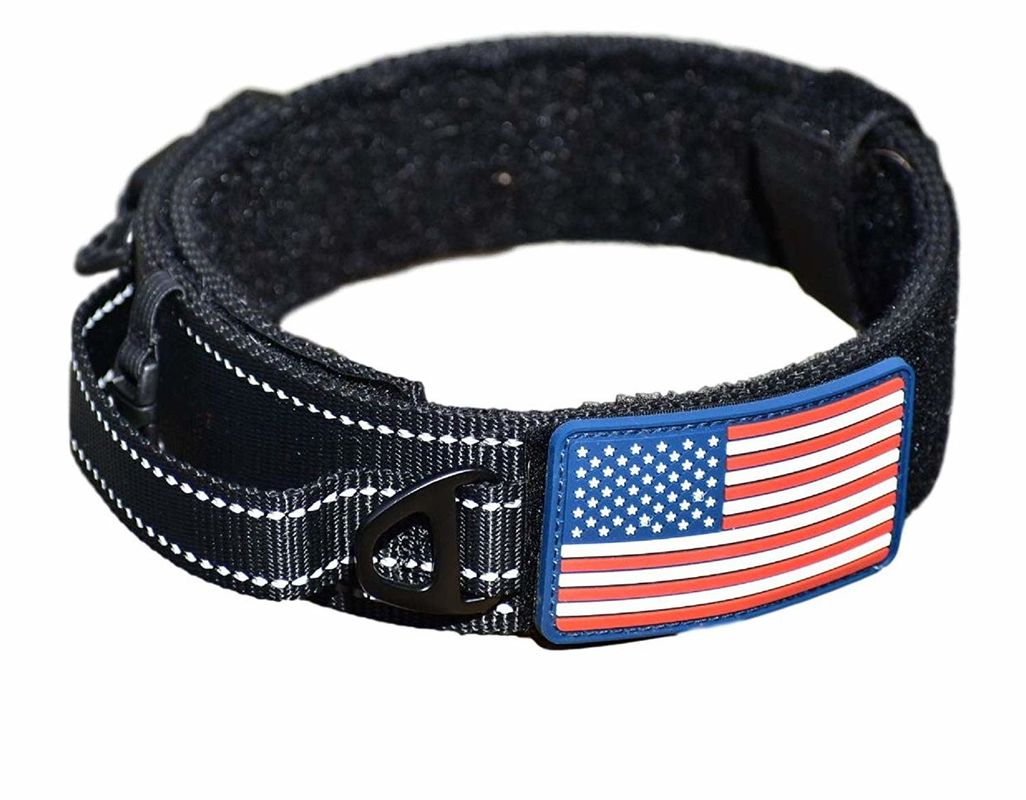 Double Thick Nylon Dog Collars Easy Cleaning With Brushed Hardware Finish