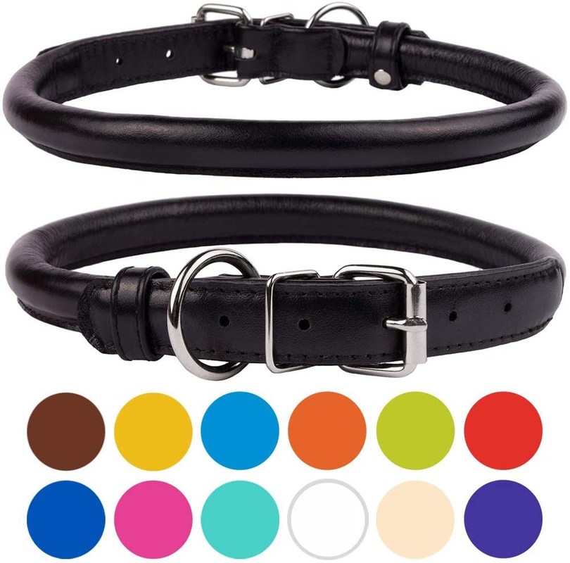 thumbnail image 2 of Dogs My Love Genuine Leather Padded Collar For Small Dogs & Puppies – 9-12 Inch Neck, Soft & Classic 2 of 4